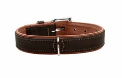 Hunter Hondenhalsband Canadian Up Zwart / Cognac -Huisdierbenodigdheden image 1243