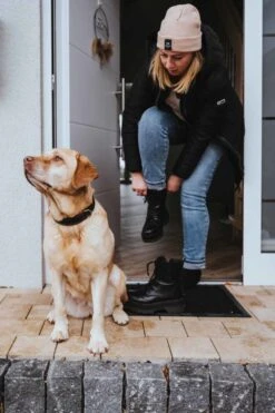 Hunter Hondenhalsband Canadian Up Zwart / Cognac -Huisdierbenodigdheden image 1244