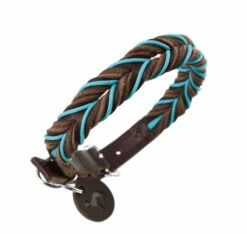 Hunter Hondenhalsband Solid Education Cord Bruin Turquoise