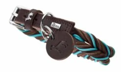 Hunter Hondenhalsband Solid Education Cord Bruin Turquoise -Huisdierbenodigdheden image 1288