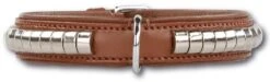 Doxtasy Hondenhalsband Silver Row Brown
