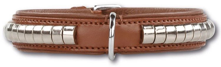 Doxtasy Hondenhalsband Silver Row Brown 3 Doxtasy Hondenhalsband Silver Row Brown