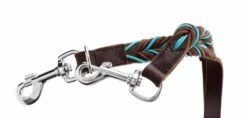 Hunter Hondenriem Solid Education Cord Bruin Turquoise -Huisdierbenodigdheden image 535